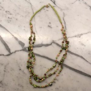 Green beach chic necklace from Bali